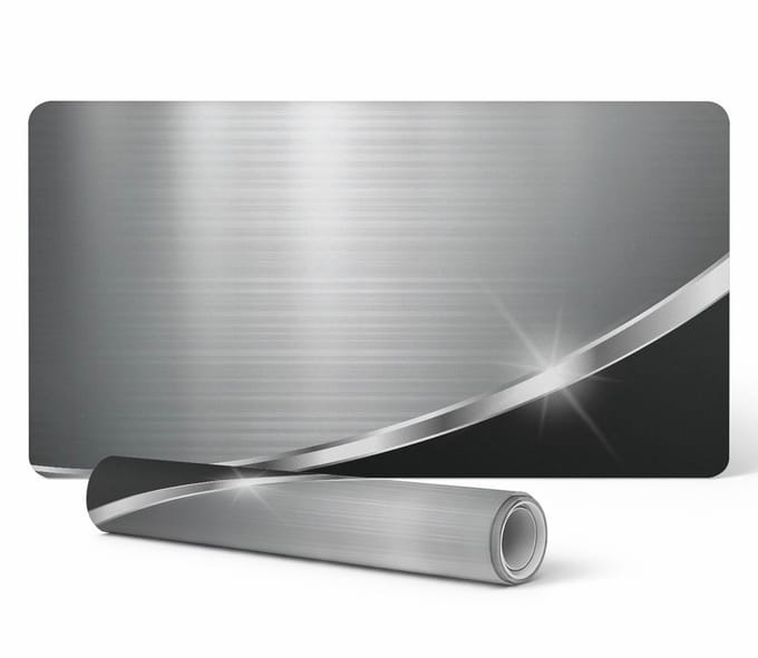 Antislip bureauonderlegger met afbeelding, metallic oppervlak, 90x45 cm