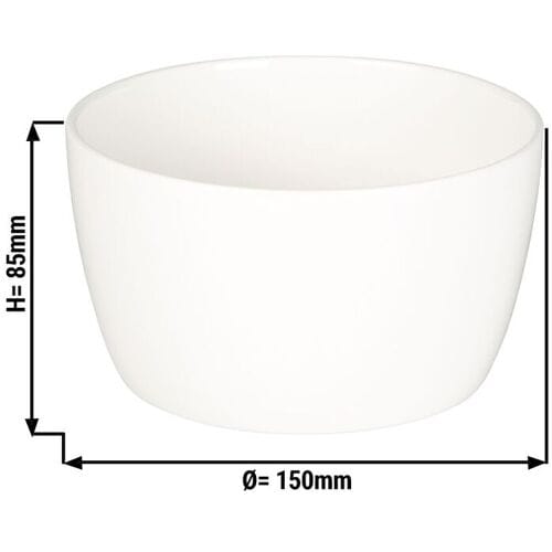 GGM Gastro (12 stuks) Kom - Lux - Porselein - Ø150mm - stapelbaar - Elfenbeinweiß ivoorwit