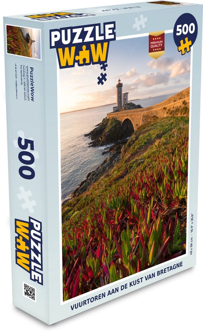 Puzzel Vuurtoren aan de kust van Bretagne - Legpuzzel - Puzzel 500 stukjes