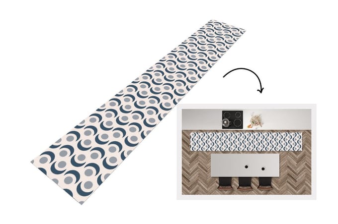 Keukenloper - Keukenmat - Maan - Design - Cirkel - 360x60 cm - Keuken vloerkleed