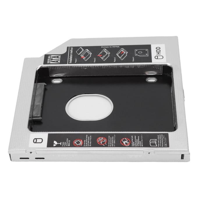 SATA naar SATA 2e HDD SSD Behuizing 2-kanaals Bescherming Harde Schijf Caddy Case Lade voor 12,7 mm CD white