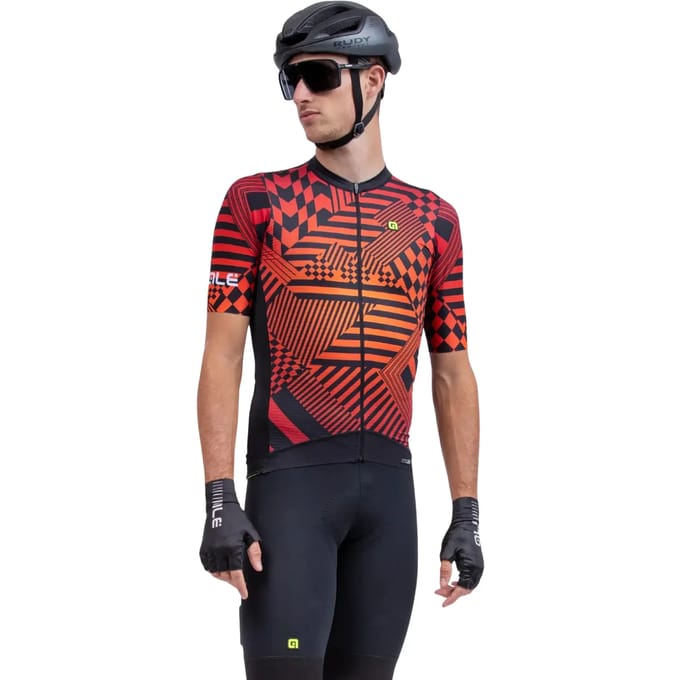 Ale Fietsshirt Korte Mouwen PRS Checker - Rood - L - Valt klein