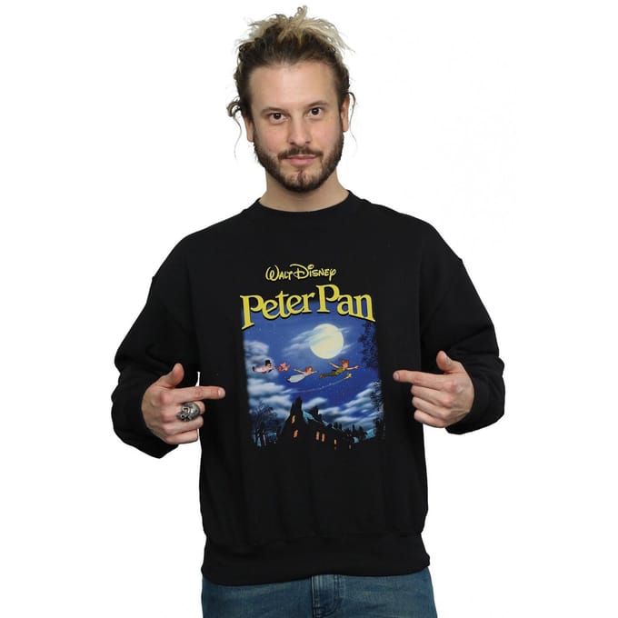 Disney Heren Peter Pan Come With Me Hommage Sweatshirt (Zwart)