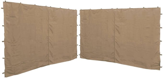 Zijwandset 2-delig - geschikt voor paviljoens - beige/zand - 100% polyester