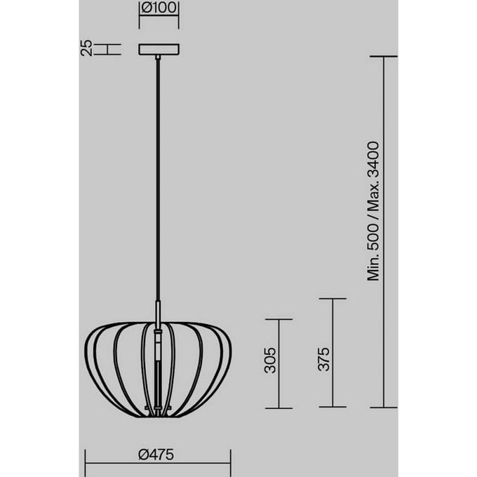 Maytoni hanglamp Cambio, bruin, Ø 47,5 cm, vilt, E27