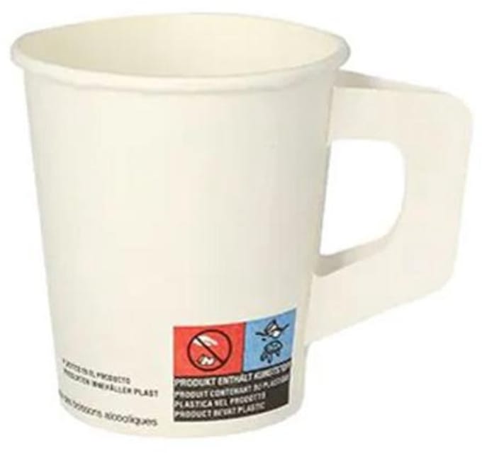 STARPAK kartonnen drinkbekers met handvat, 0,18 l, wit, 80 stuks