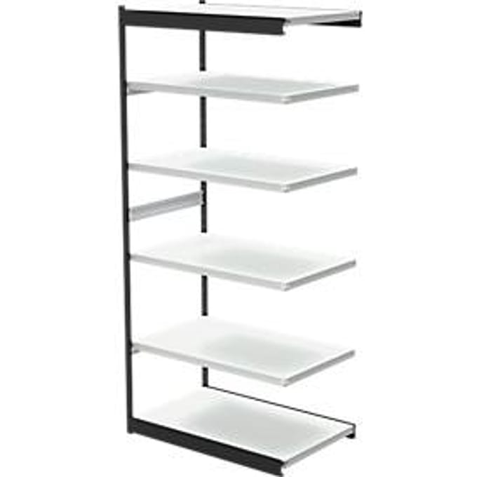 PROGRESS 2000 stalen bureaustelling, zonder achterwand, B 1000 x D 600 x H 2250 mm, zwarte frame