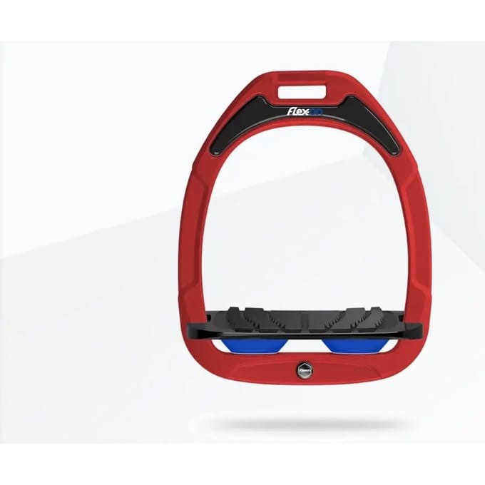 Ingelaste Stirrup Grip Rood/Zwart/Blauw Flex-On Green Composite