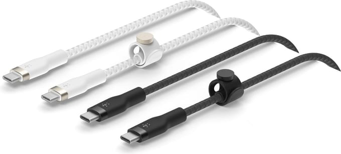 Belkin BOOST↑CHARGE Pro Flex - USB-C naar USB-C Kabel - 1 Meter - 60W - Duo Pack - Zwart en Wit