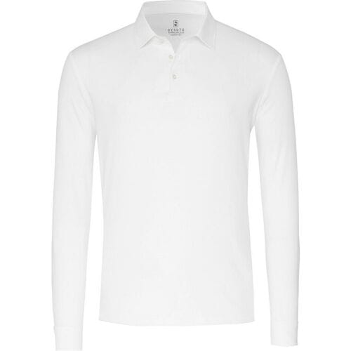 Desoto Essential Long Sleeve Polo Uni Color Wit / male