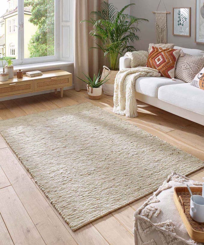 Wollen vloerkleed - Kaia crème/beige 250x340