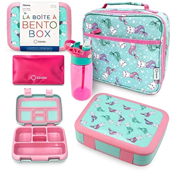 Bento Lunchbox Set voor Kinderen met Geïsoleerde Tas en Waterfles
