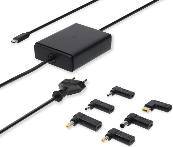 Nedis Notebook-Adapter - GaN - 65 W - 5 / 9 / 12 / 15 / 20 V DC - 2.4 / 3.0 / 3.25 A - Apparaat: Notebook / Smartphone / Tablet - Euro / Type-C (CEE 7/16)
