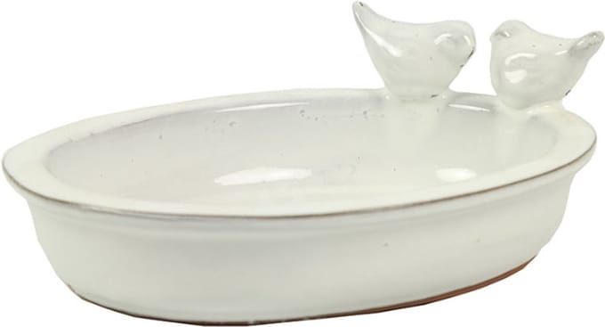 Vogelbad momo aardew l30b23h10 wit