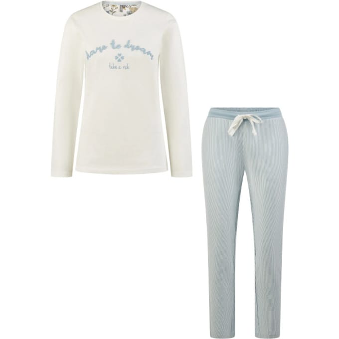 By Louise Dames Pyjama Set Lang Dare To Dream Wit - Maat M