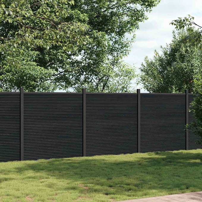 vidaXL Schuttingpaneel 526x186 cm HKC grijs