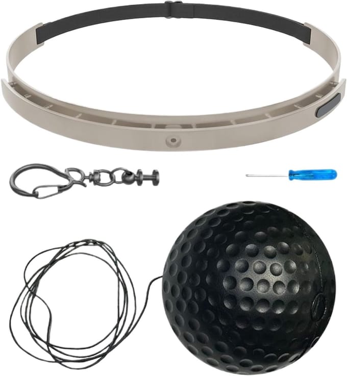 Boks Trainingsbal - Reflex Bal Set - Verbeteren Reactievermogen - Verstelbare Hoofdband - 6 cm Diameter - Zwart