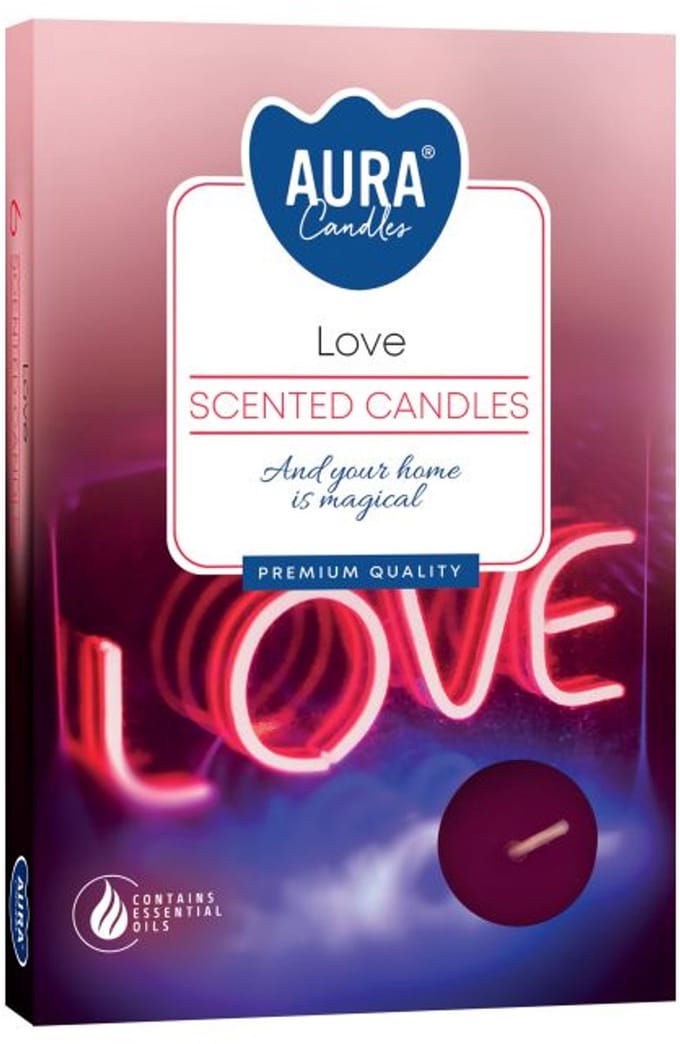 Set van 6 geurende theelichtjes - Liefde
