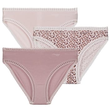 Sloggi Women GO Crush High leg (3-pack) - dames slip - lichtroze - mauve - print