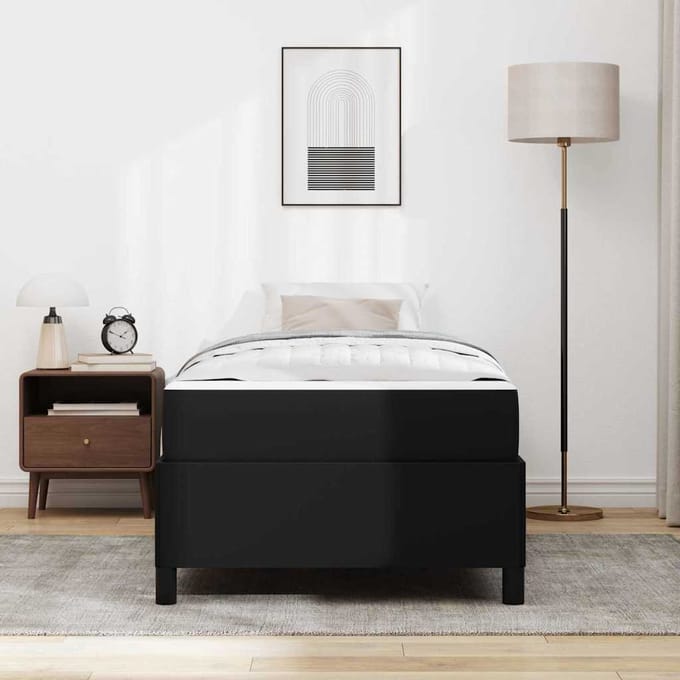 vidaXL - Bedframe - met - matras - Zwart - 80 - x - 200 - cm - Stof