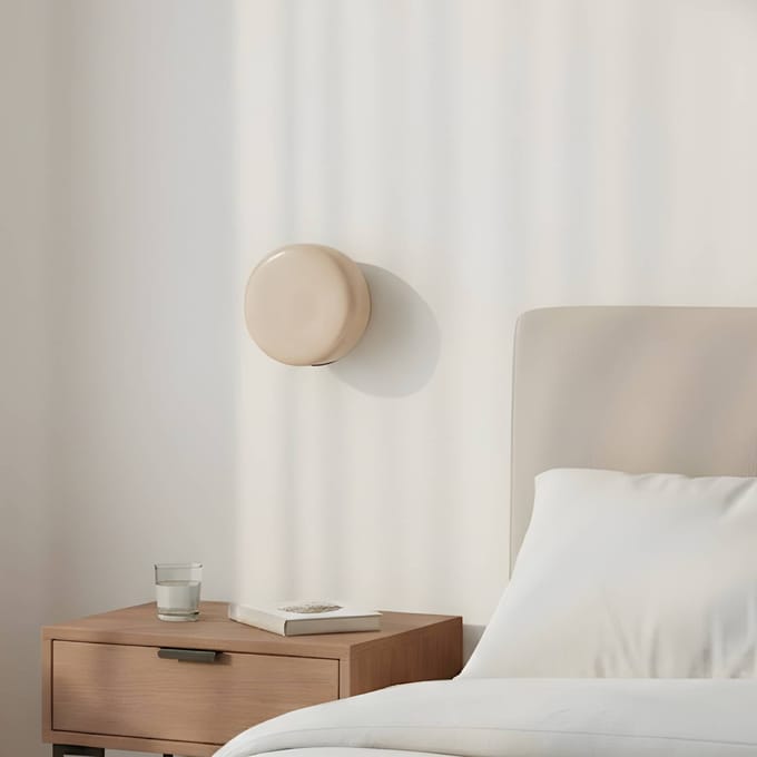 ALDEX Wandlamp BonBon, beige, Ø 16 cm, glas