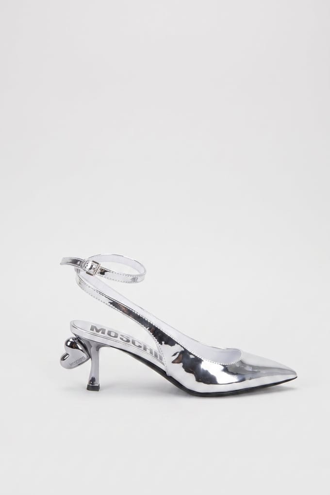 Moschino Sweetheart Slingback Pump Silver Taglia: 37 | Tacchi Alti Outlet | Donna | Grigio