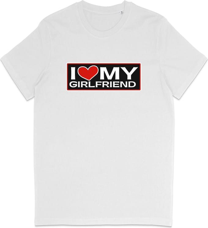 T Shirt heren - Ik Hou Van Mijn Vriendin - Wit - Maat S