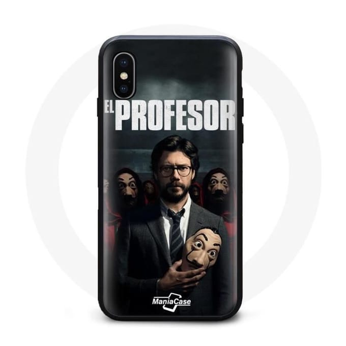 Accessoire - La Casa De Papel - Masque Professeur - Souple - Noir - iPhone XS Max