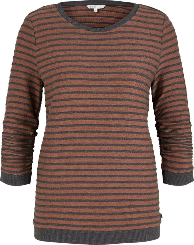 TOM TAILOR striped jacquard sweat Dames Trui - Maat M