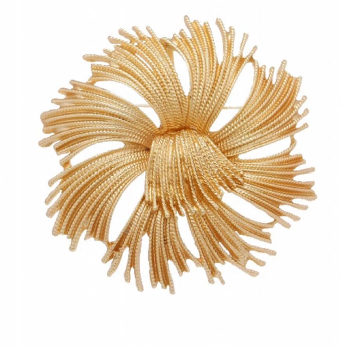 Broche goudkleurig wave 7 cm - Charme Bijoux
