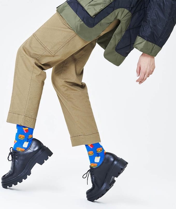 Happy Socks - Hamburger Sock - unisex - Sokken