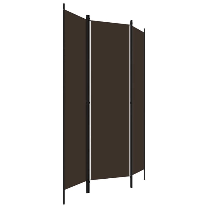 vidaXL - Kamerscherm - met - 3 - panelen - 150x180 - cm - bruin