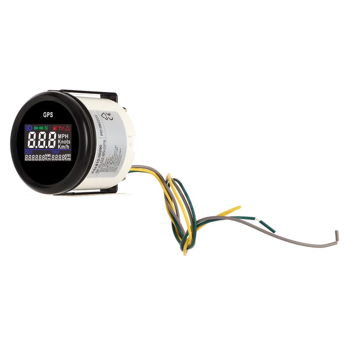 52mm Digitale GPS Snelheidsmeter Snelheid Kilometerteller Meter met Snelheidswaarschuwing voor Boten Jachten Schepen white