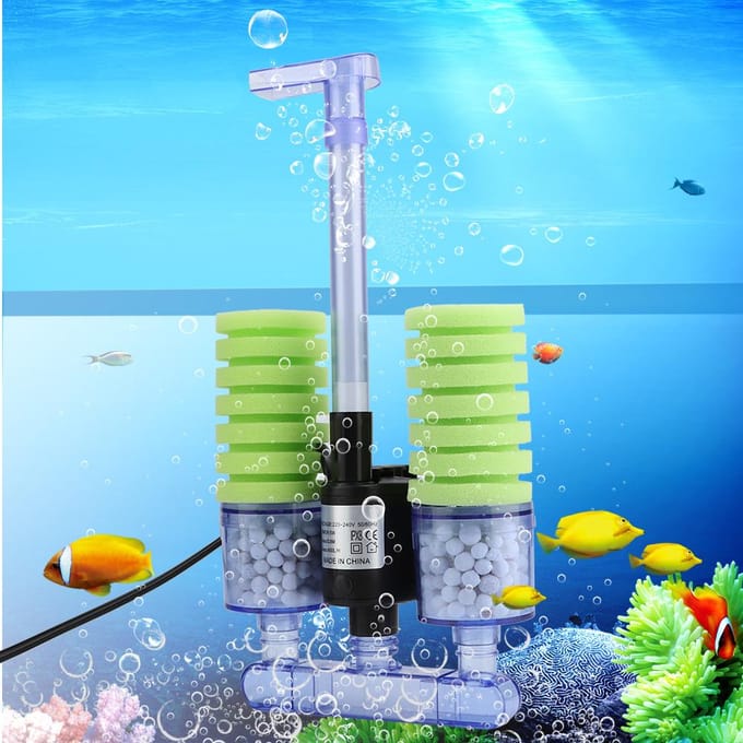 Mini aquarium éponge avec pompe à eau submersible  (XY-2902) green