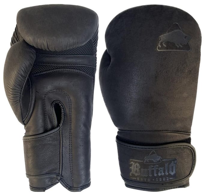 Buffalo Leather bokshandschoenen zwart 12oz