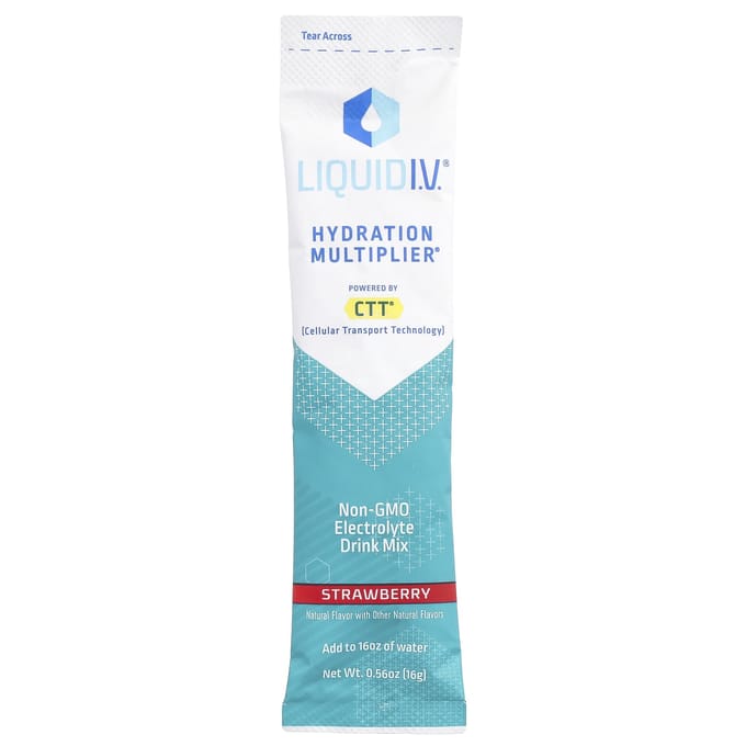 Liquid IV, Hydration Multiplier®, mélange pour boisson électrolytique, saveur fraise, 10 sachets, 0,56 oz (16 g) Chaque