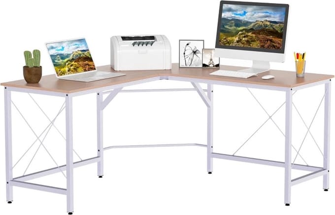 Hoekbureau - Bureau - Computerbureau - Computertafel - Gaming bureau - Wit