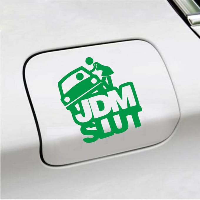 Bumpersticker - JDM Slut - 14 X 13 - Groen