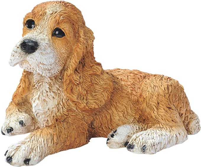 Bruin Cocker Spaniel Puppy Beeldje - Handgemaakte Hondensculptuur