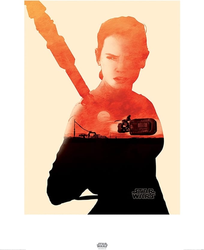 Star Wars Episode VII Rey Tri Art Print 60x80cm | Poster