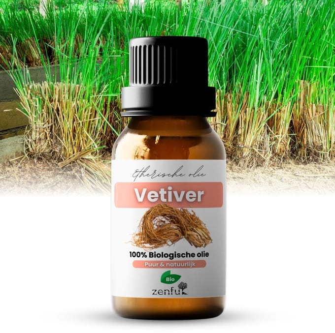 Vetiver olie - 100% Puur - Biologisch - Natuurlijk - Geur - Etherische olie - 10ml