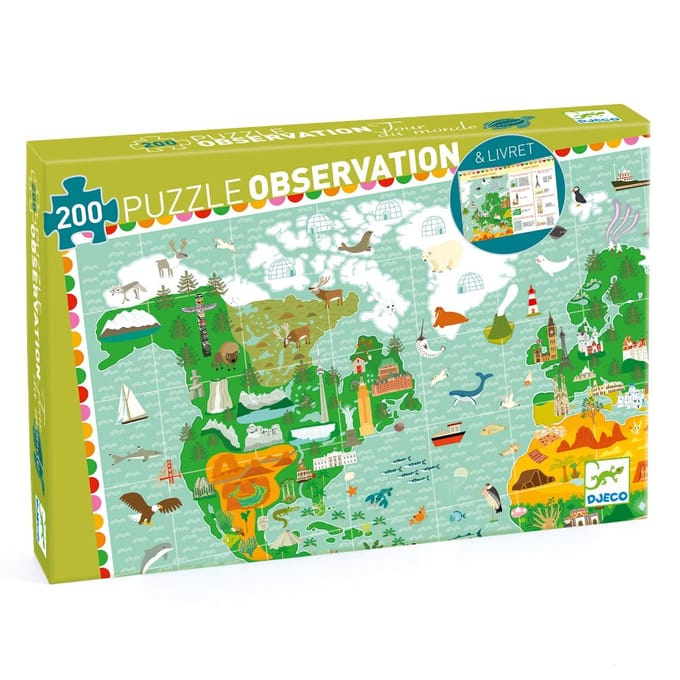 DJECO observatiepuzzel tour du monde 6 jr+/ 200 stks