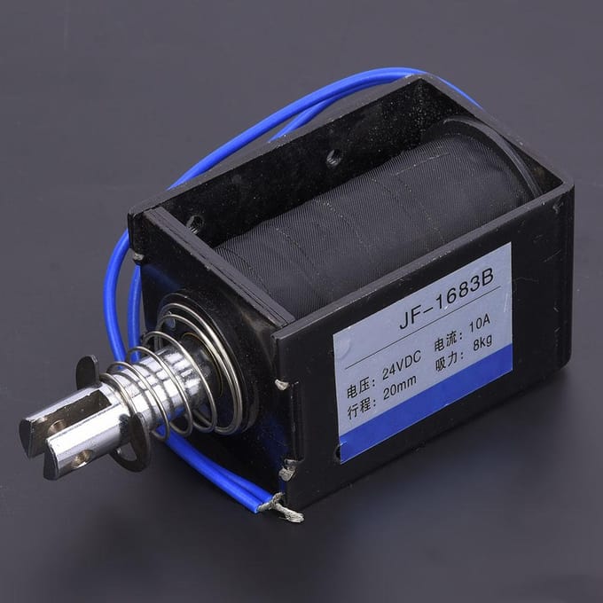 JF 1683B Duw-trektype DC Solenoïde Elektromagneet 78,4N 24VDC 20mm Slag