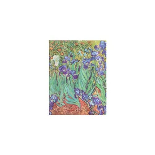 Paperblanks cahier, uitvoering van gogh's irises midi, formaat 13 x 18 cm., blanco