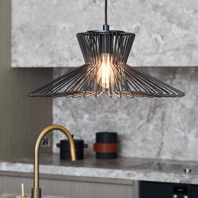 Beacon Lighting Hanglamp Pheonix Flair zwart, metaal, Ø 50 cm