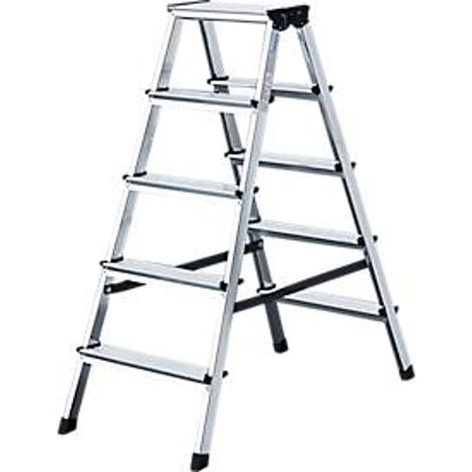Dubbele trapladder van aluminium, 2 x 5 treden