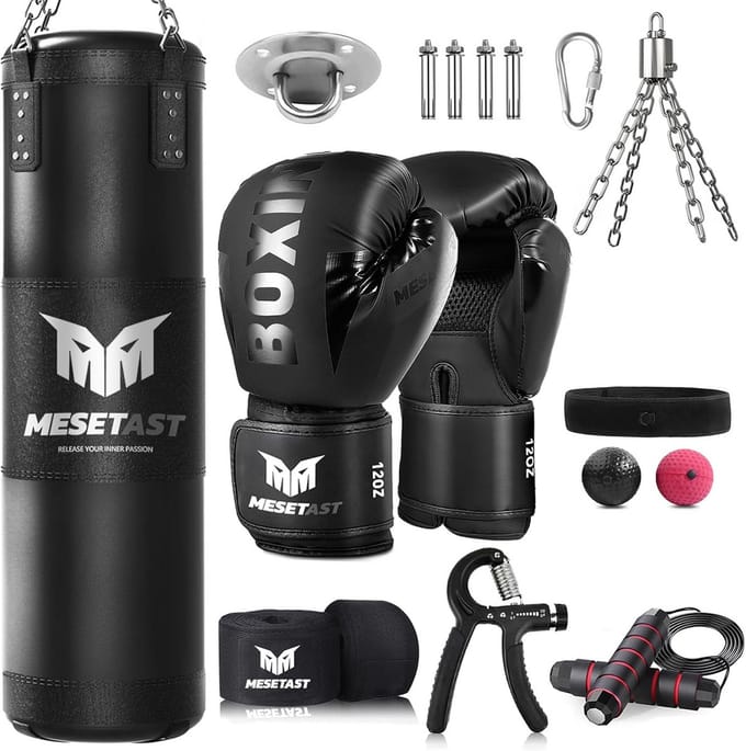 Zware Bokszakset 1,2 m met 12 oz Handschoenen voor MMA en Kickboksen