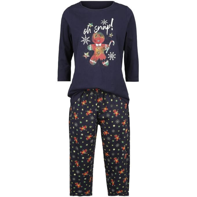 Full Volume by EMP Pyjama - Gingerbread Man Pyjama - L - voor Vrouwen - blauw