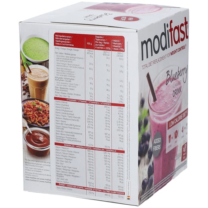 Modifast® Low Calorie Diet Milkshake Bosbessen 8x55 Zakje