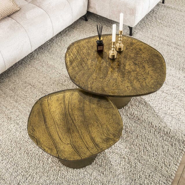 Hoyz Collection - Salontafel Eclipse Set-2 - Goud Antiek Finish